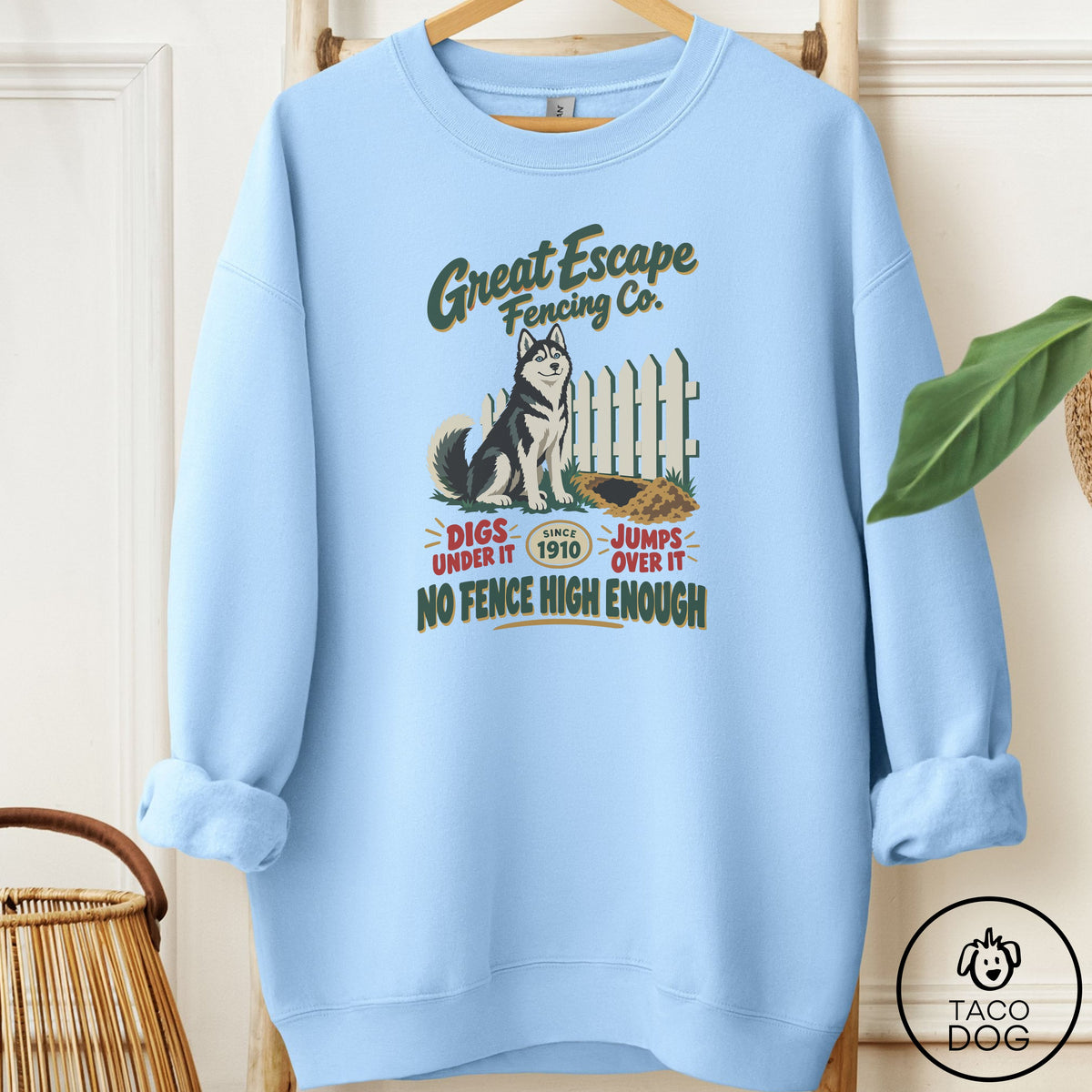 Husky Family Business Sweatshirt Light Blue Taco-Dog