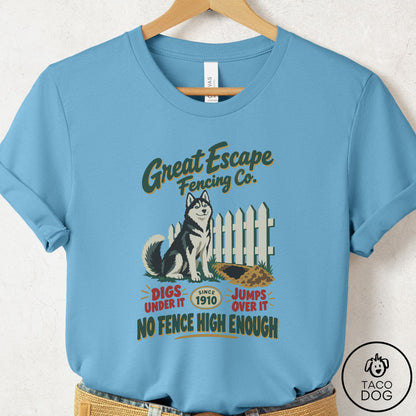 Husky Family Business T-Shirt Ocean Blue Taco-Dog