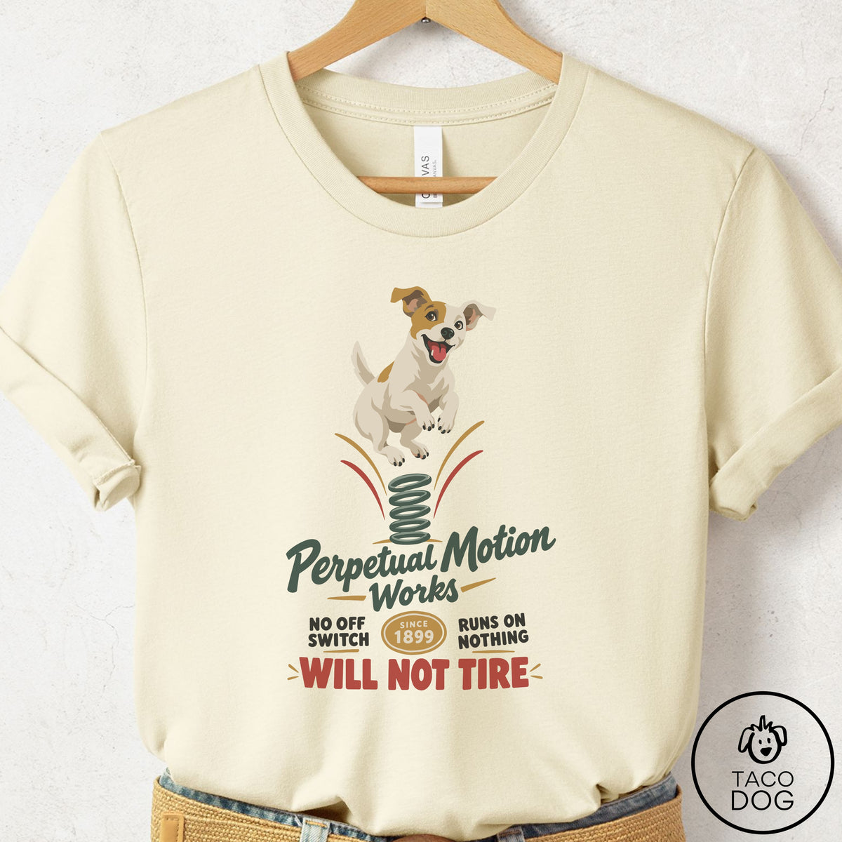 Jack Russell Family Business T-Shirt Natural Taco-Dog