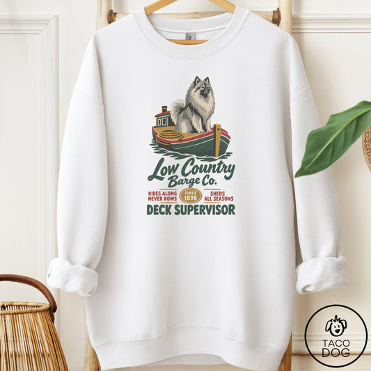 Keeshond Family Business Sweatshirt White Taco-Dog