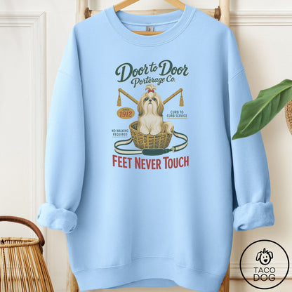 Shih Tzu Family Business Sweatshirt Light Blue Taco-Dog