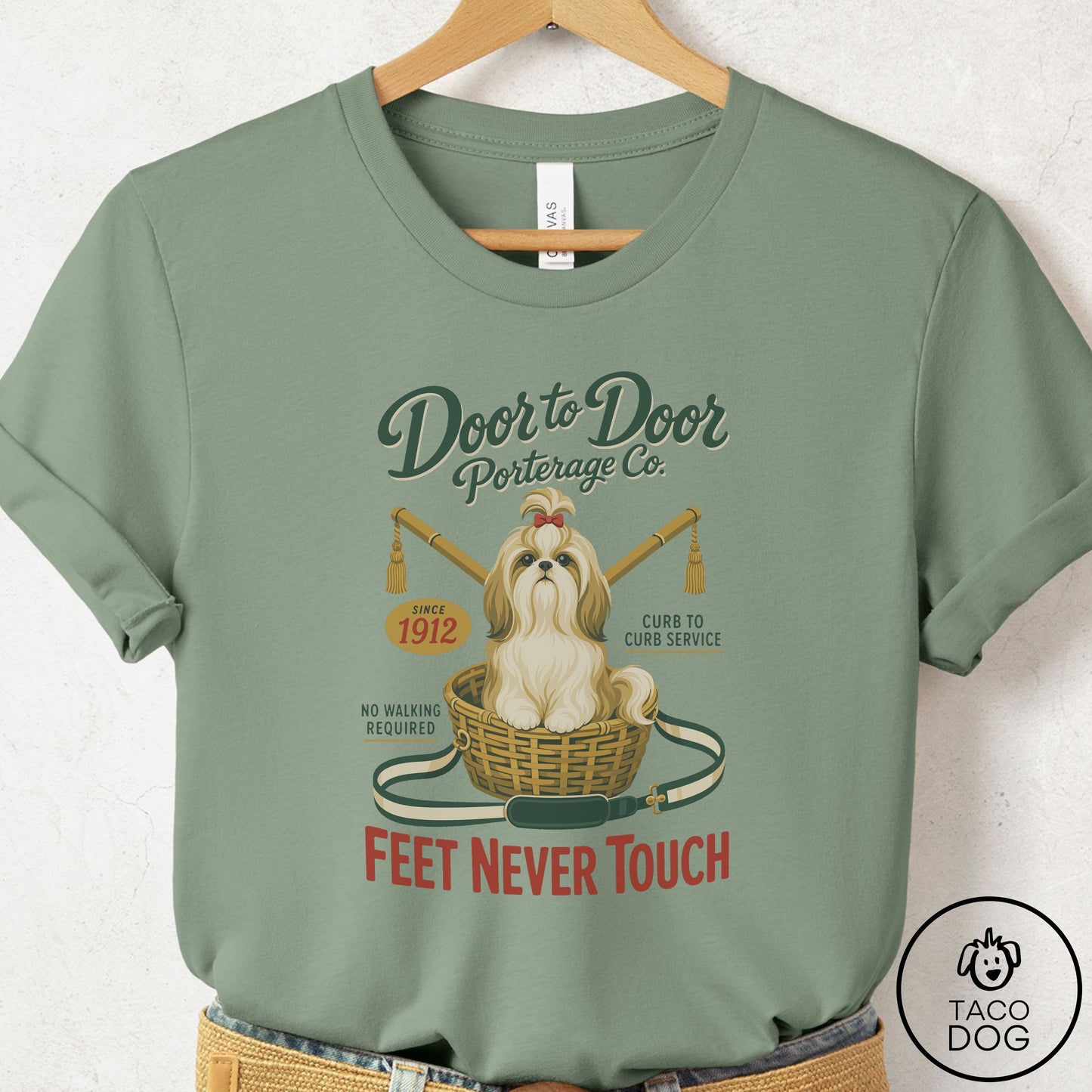 Shih Tzu Family Business T-Shirt Sage Taco-Dog