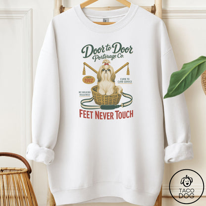 Shih Tzu Family Business Sweatshirt White Taco-Dog