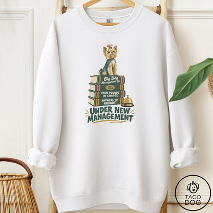 Yorkshire Terrier Yorkie Family Business Sweatshirt White Taco-Dog