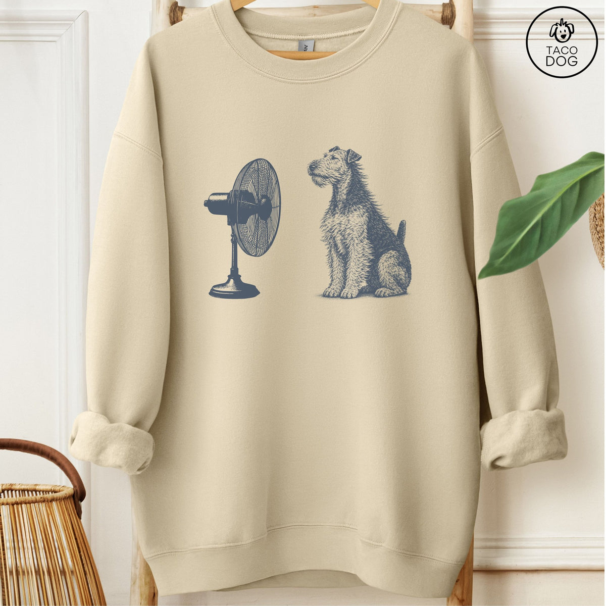 Airedale Fan Sweatshirt Sand Taco-Dog