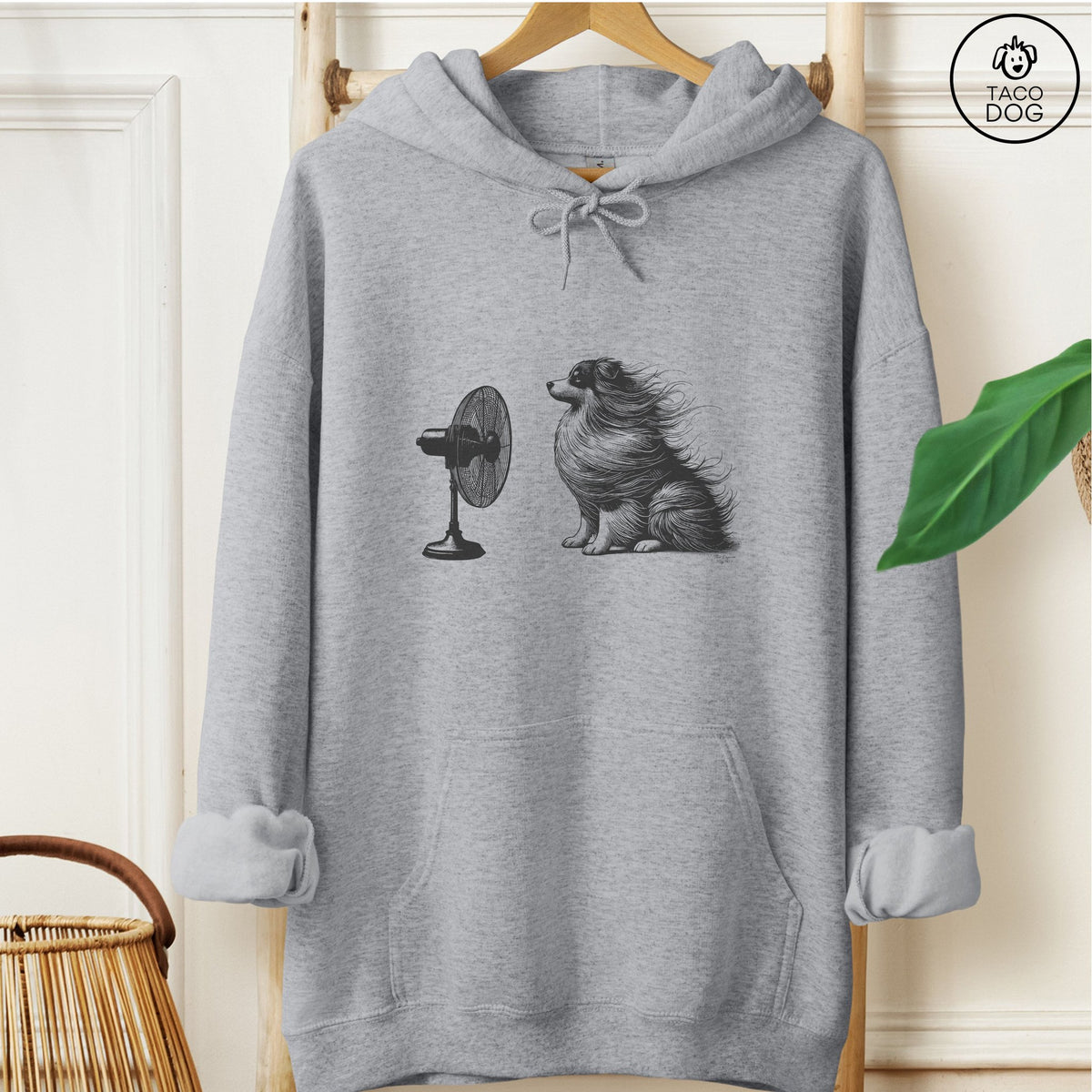 Australian Shepherd Fan Hoodie Graphite Heather Taco-Dog