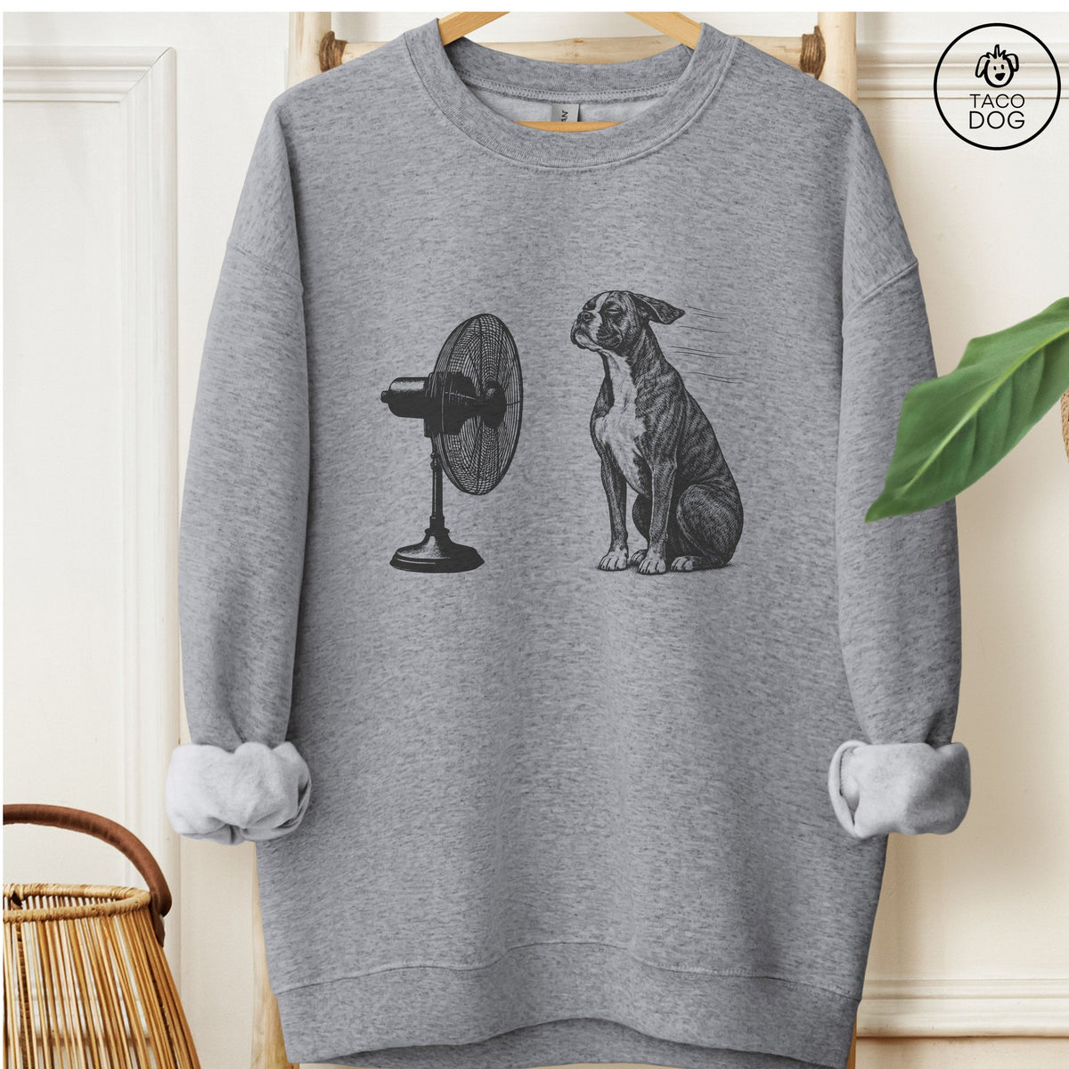 Boxer Fan Sweatshirt Graphite Heather Taco-Dog