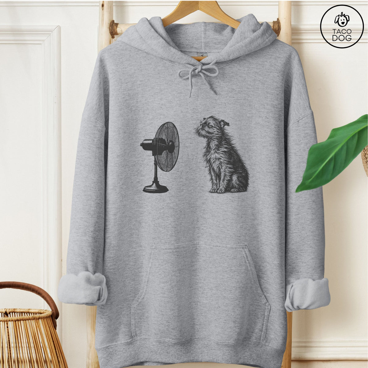 Brussels Griffon Fan Hoodie Graphite Heather Taco-Dog