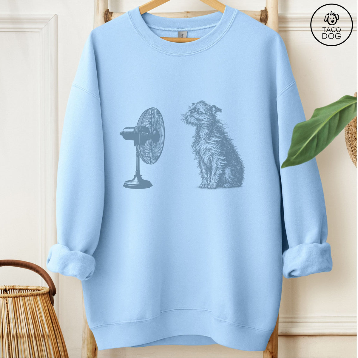 Brussels Griffon Fan Sweatshirt Light Blue Taco-Dog