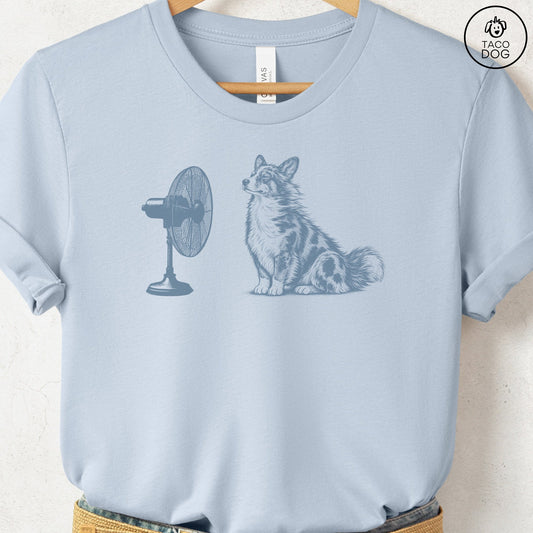 Cardigan Welsh Corgi Fan T-Shirt Light Blue Taco-Dog