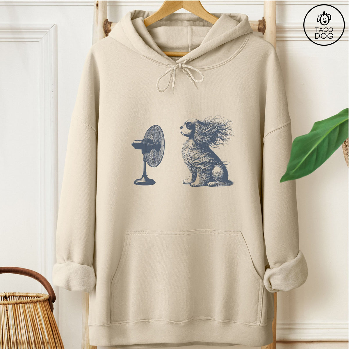 Cavalier King Charles Spaniel Fan Hoodie Sand Taco-Dog