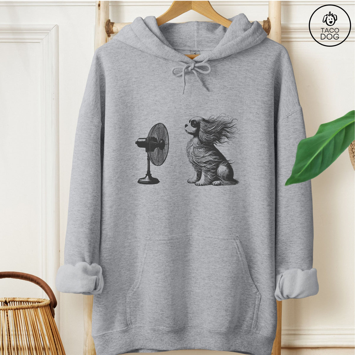 Cavalier King Charles Spaniel Fan Hoodie Graphite Heather Taco-Dog
