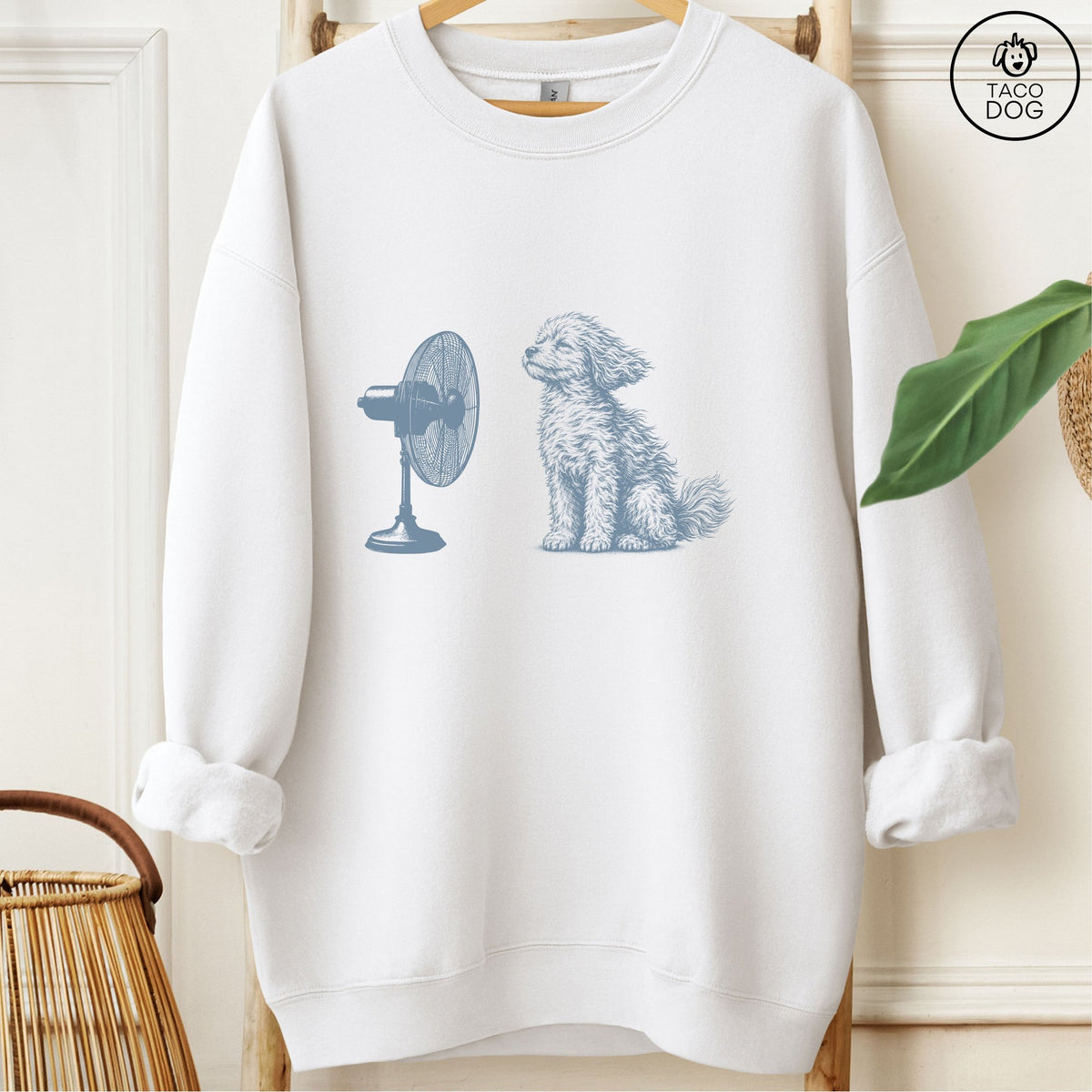 Cavapoo Fan Sweatshirt White Taco-Dog