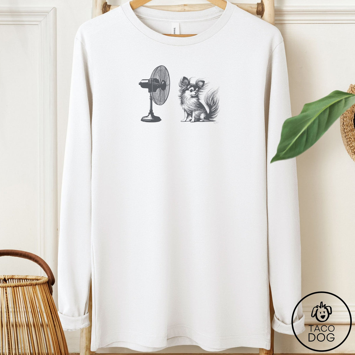 Chihuahua Fan Long Sleeve Tee White Taco-Dog