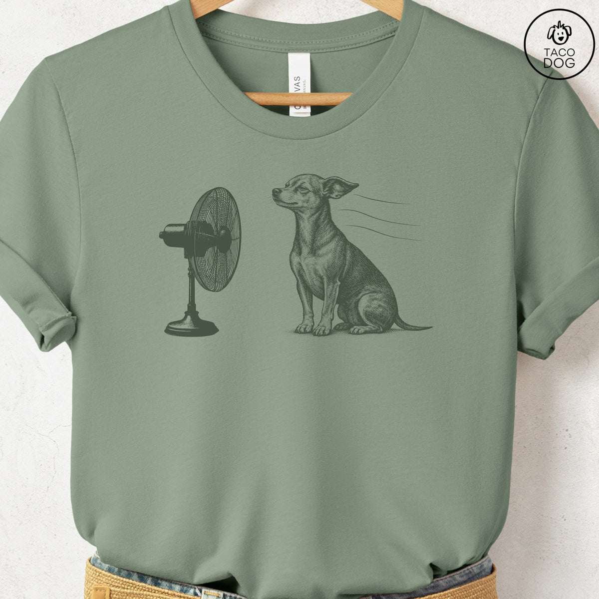Chiweenie Fan T-Shirt Sage Taco-Dog