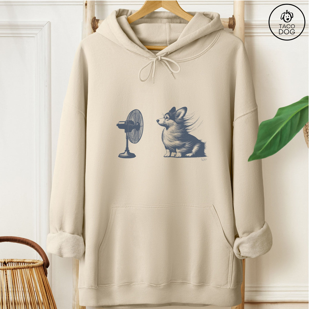 Corgi Fan Hoodie Sand Taco-Dog