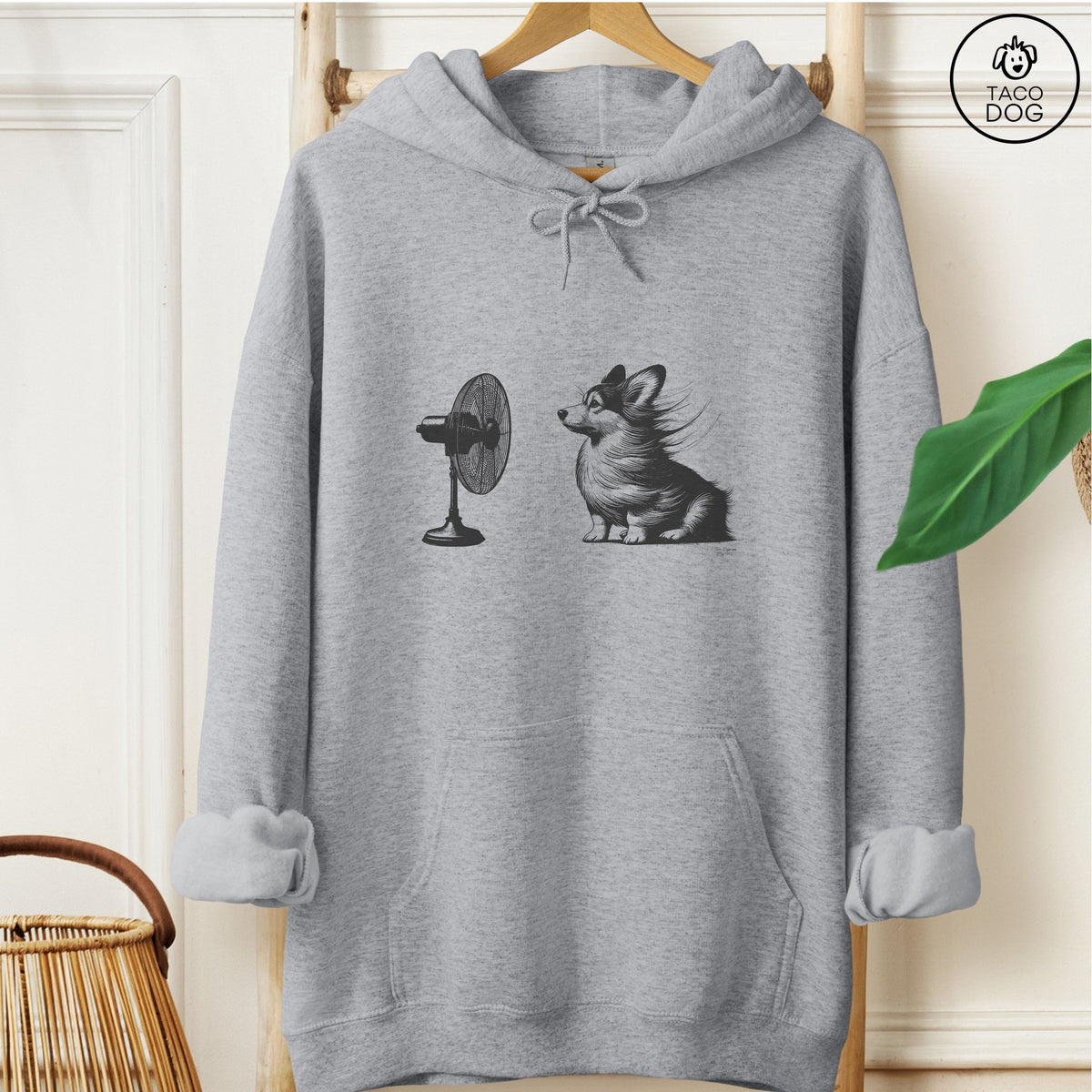 Corgi Fan Hoodie Graphite Heather Taco-Dog