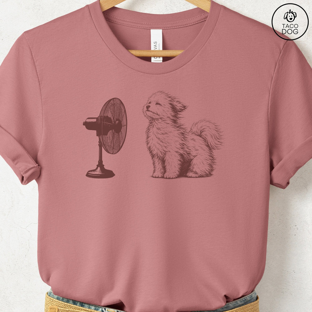 Coton De Tulear Fan T-Shirt Heather Mauve Taco-Dog