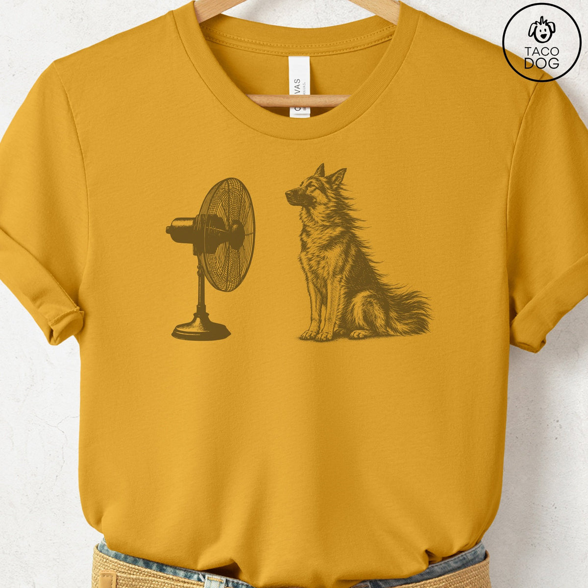 German Shepherd Fan T-Shirt Mustard Taco-Dog