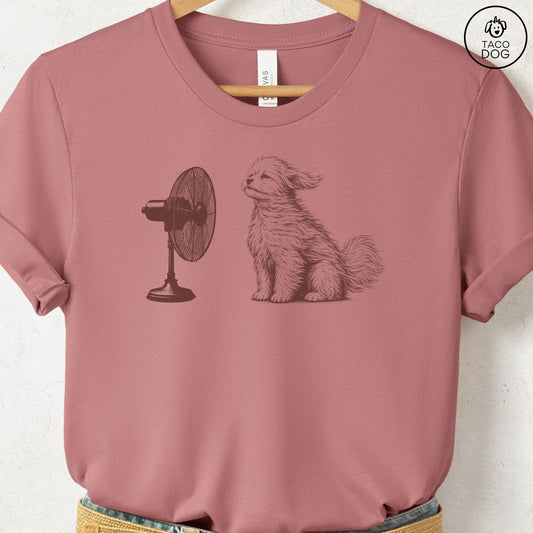 Maltese Fan T-Shirt Heather Mauve Taco-Dog