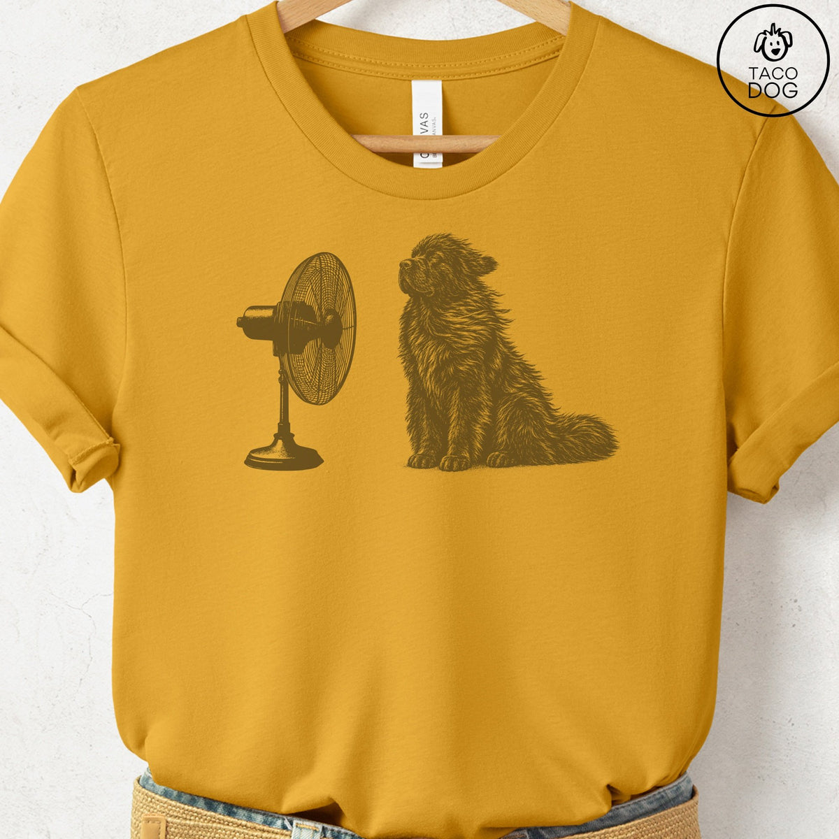 Newfoundland Fan T-Shirt Mustard Taco-Dog
