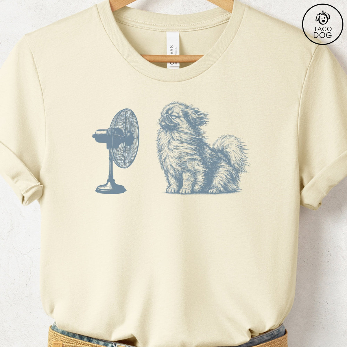 Pekingese Fan T-Shirt Natural Taco-Dog