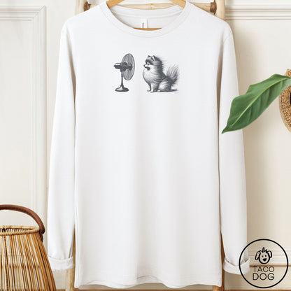 Pomeranian Fan Long Sleeve Tee White Taco-Dog