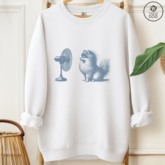 Pomeranian Fan Sweatshirt White Taco-Dog