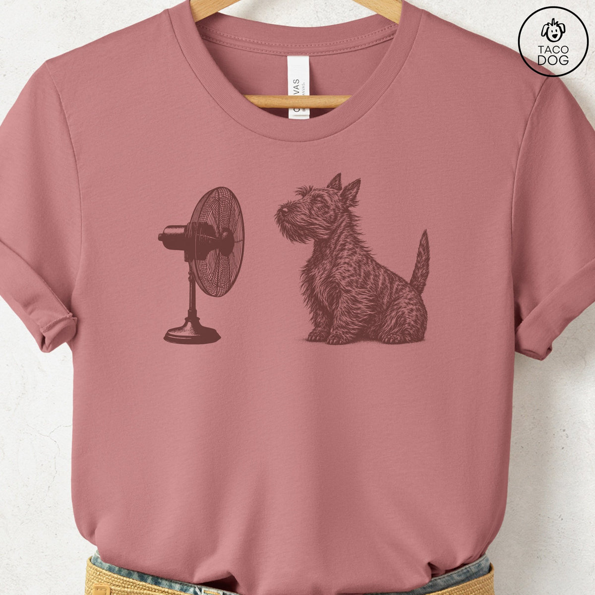 Scottie Fan T-Shirt Heather Mauve Taco-Dog