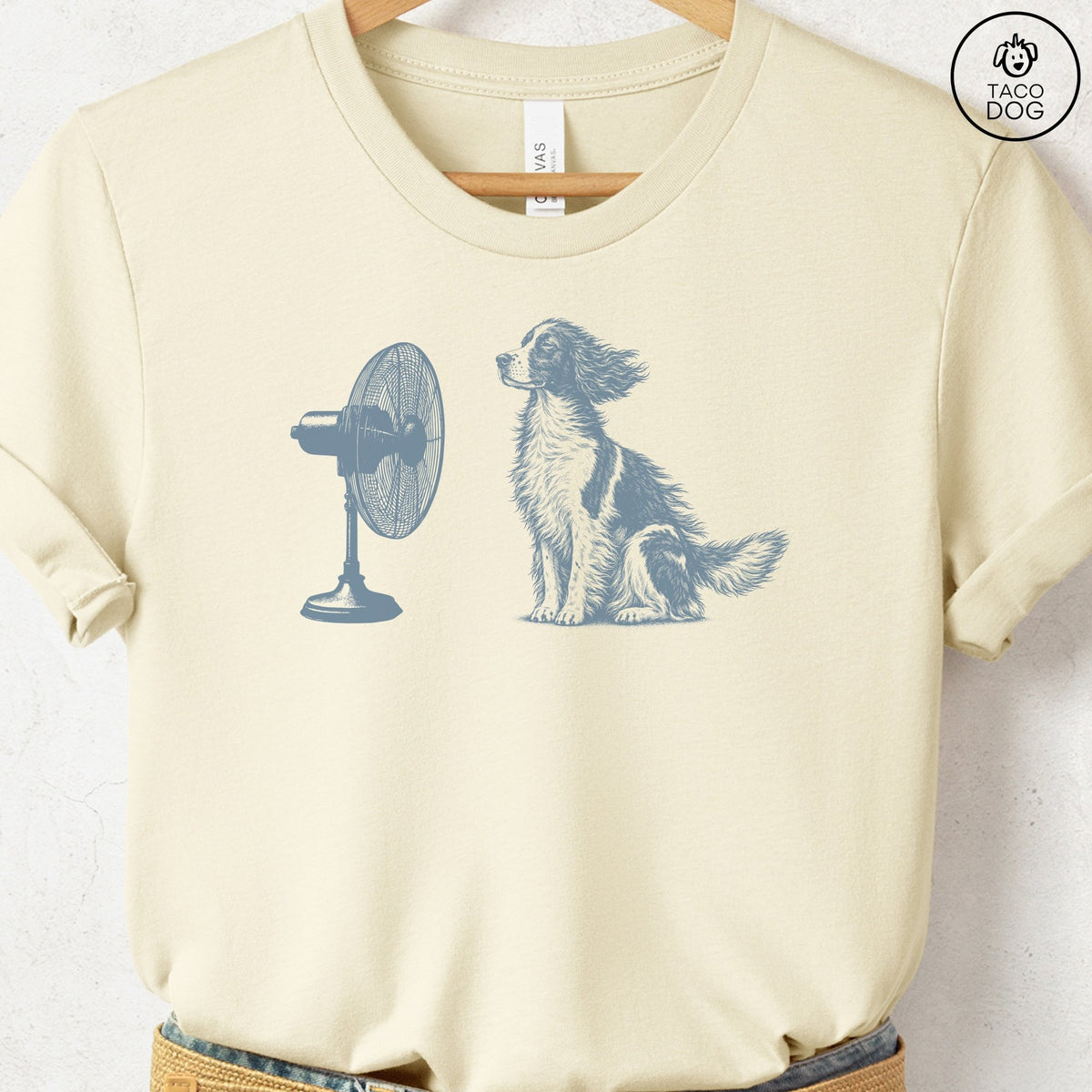 Springer Spaniel Fan T-Shirt Natural Taco-Dog