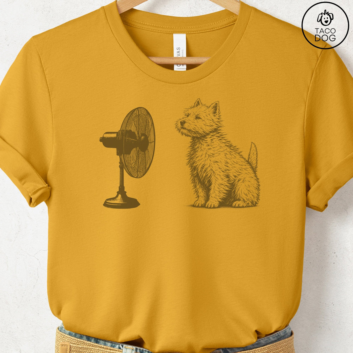 Westie Fan T-Shirt Mustard Taco-Dog