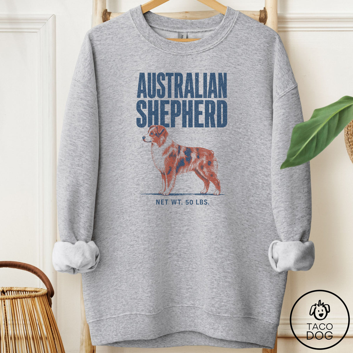 Australian Shepherd Feedsack Sweatshirt Sport Grey Taco-Dog