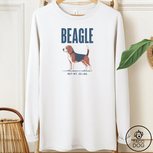 Beagle Feedsack Long Sleeve Tee White Taco-Dog
