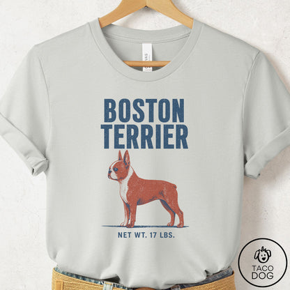 Boston Terrier Feedsack T-Shirt Silver Taco-Dog