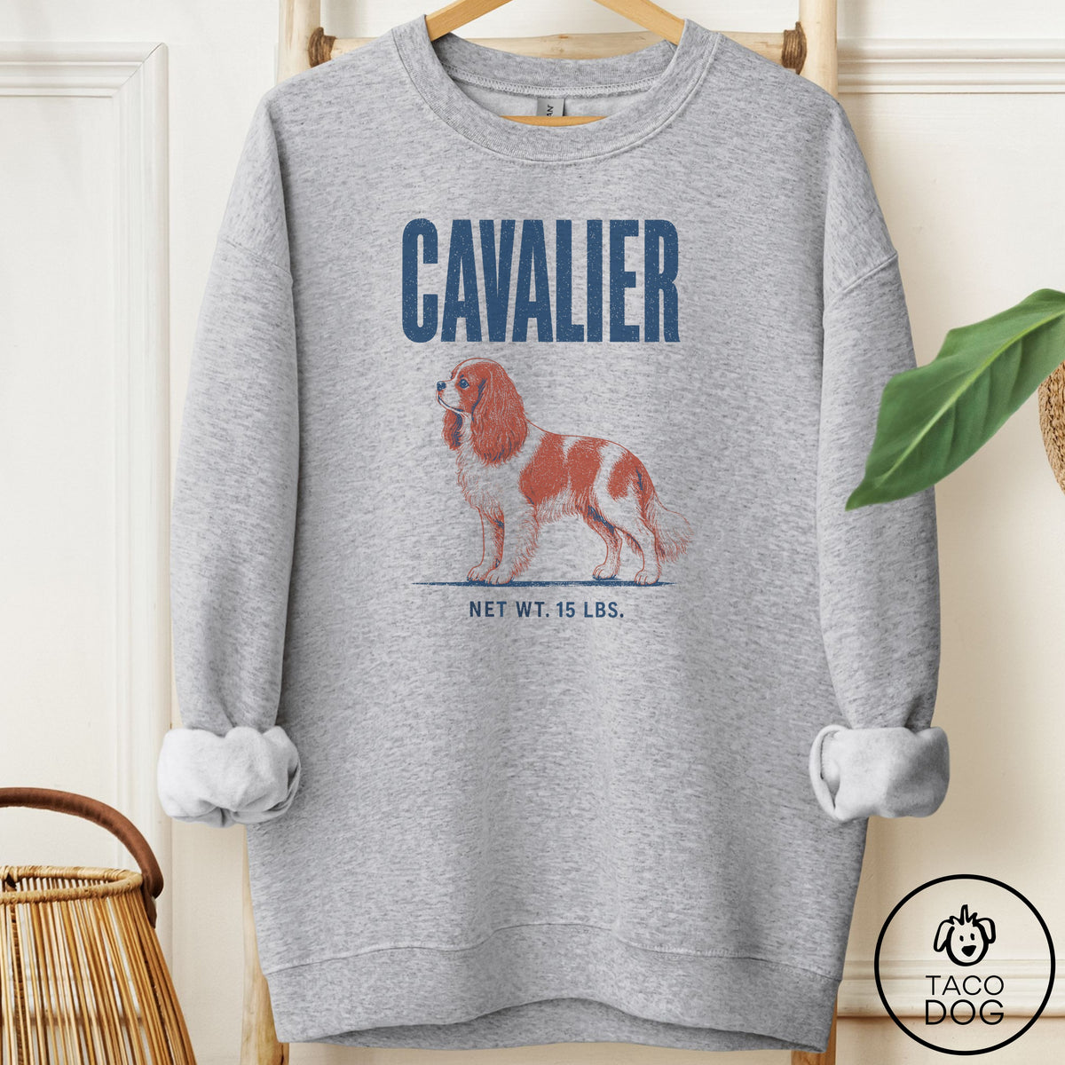 Cavalier King Charles Spaniel Feedsack Sweatshirt Sport Grey Taco-Dog
