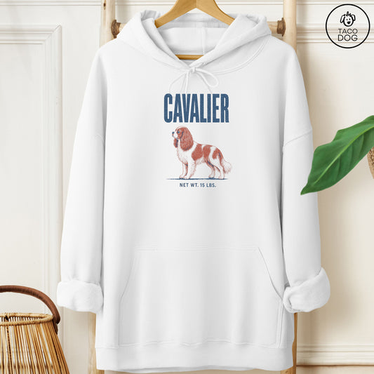 Cavalier King Charles Spaniel Feedsack Hoodie White Taco-Dog