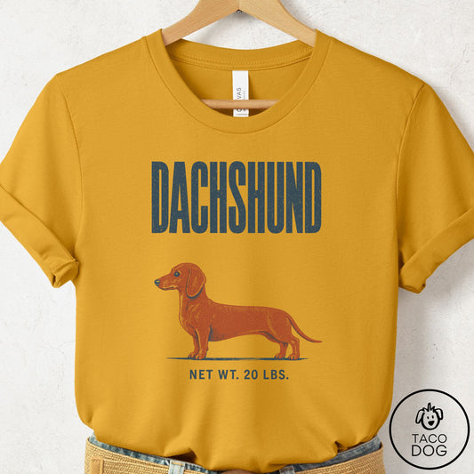 Dachshund Feedsack T-Shirt Mustard Taco-Dog