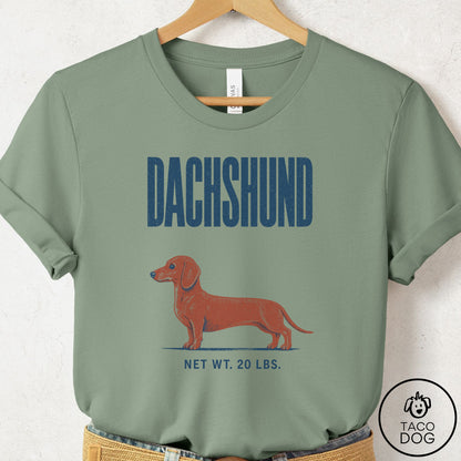 Dachshund Feedsack T-Shirt Sage Taco-Dog