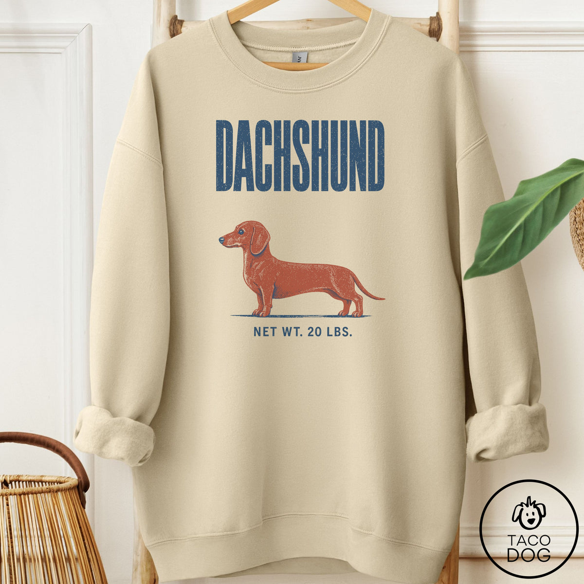 Dachshund Feedsack Sweatshirt Sand Taco-Dog