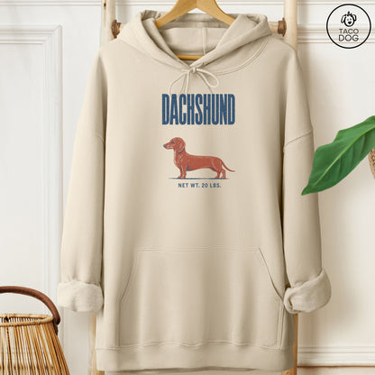 Dachshund Feedsack Hoodie Sand Taco-Dog