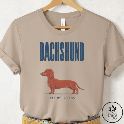 Dachshund Feedsack T-Shirt Tan Taco-Dog