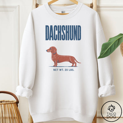 Dachshund Feedsack Sweatshirt White Taco-Dog