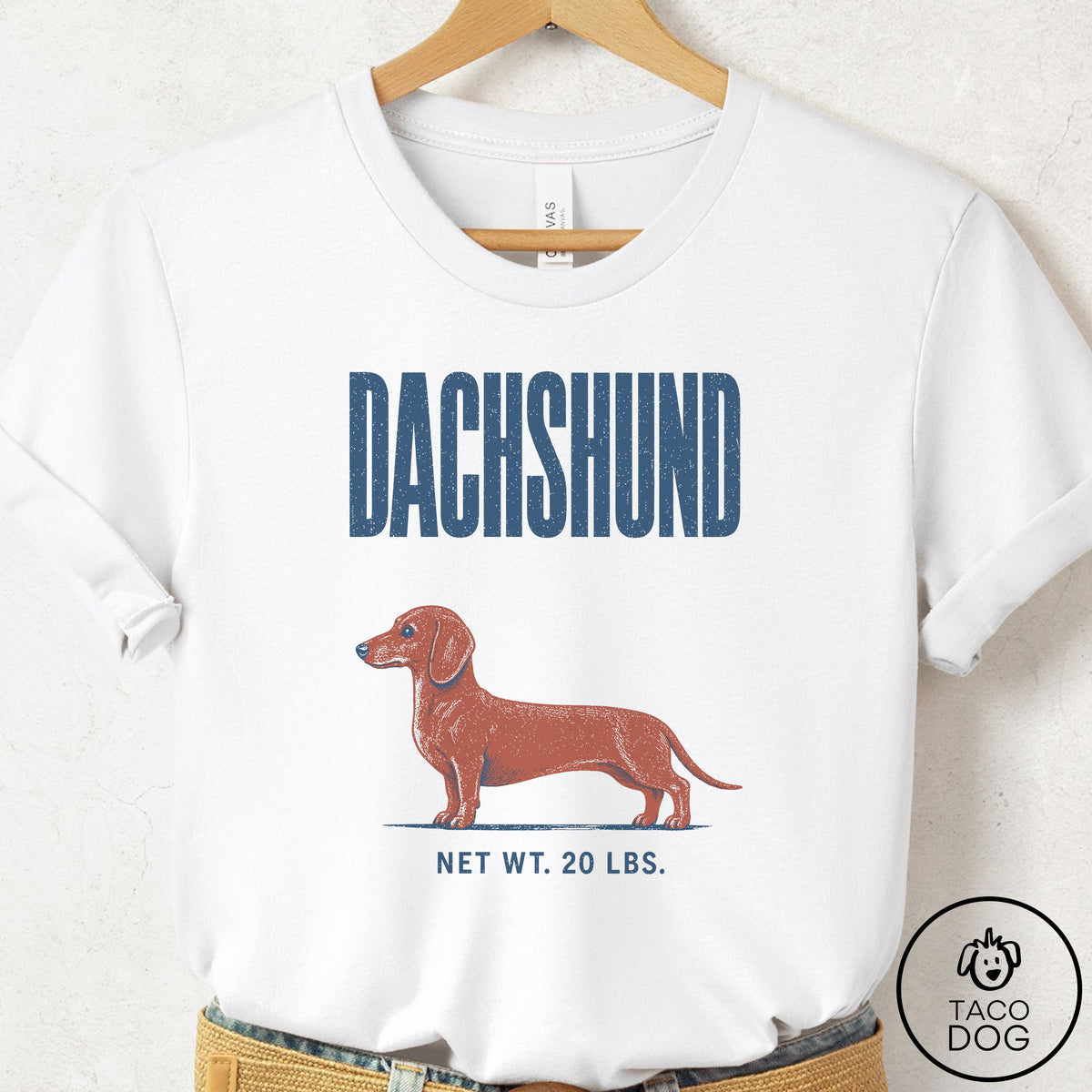 Dachshund Feedsack T-Shirt White Taco-Dog