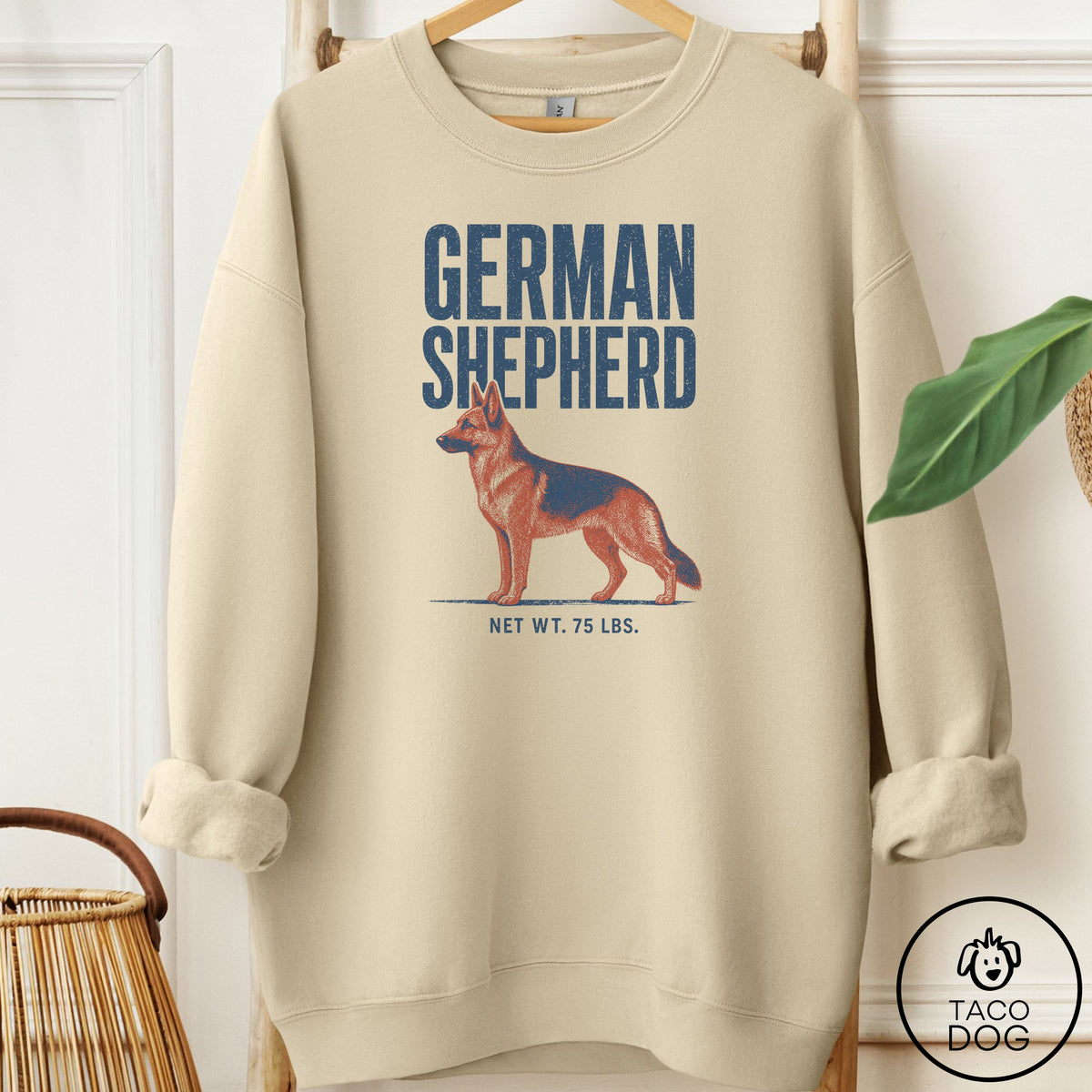 German Shepherd Feedsack Sweatshirt Sand Taco-Dog