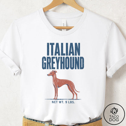 Italian Greyhound Whippet Feedsack T-Shirt White Taco-Dog