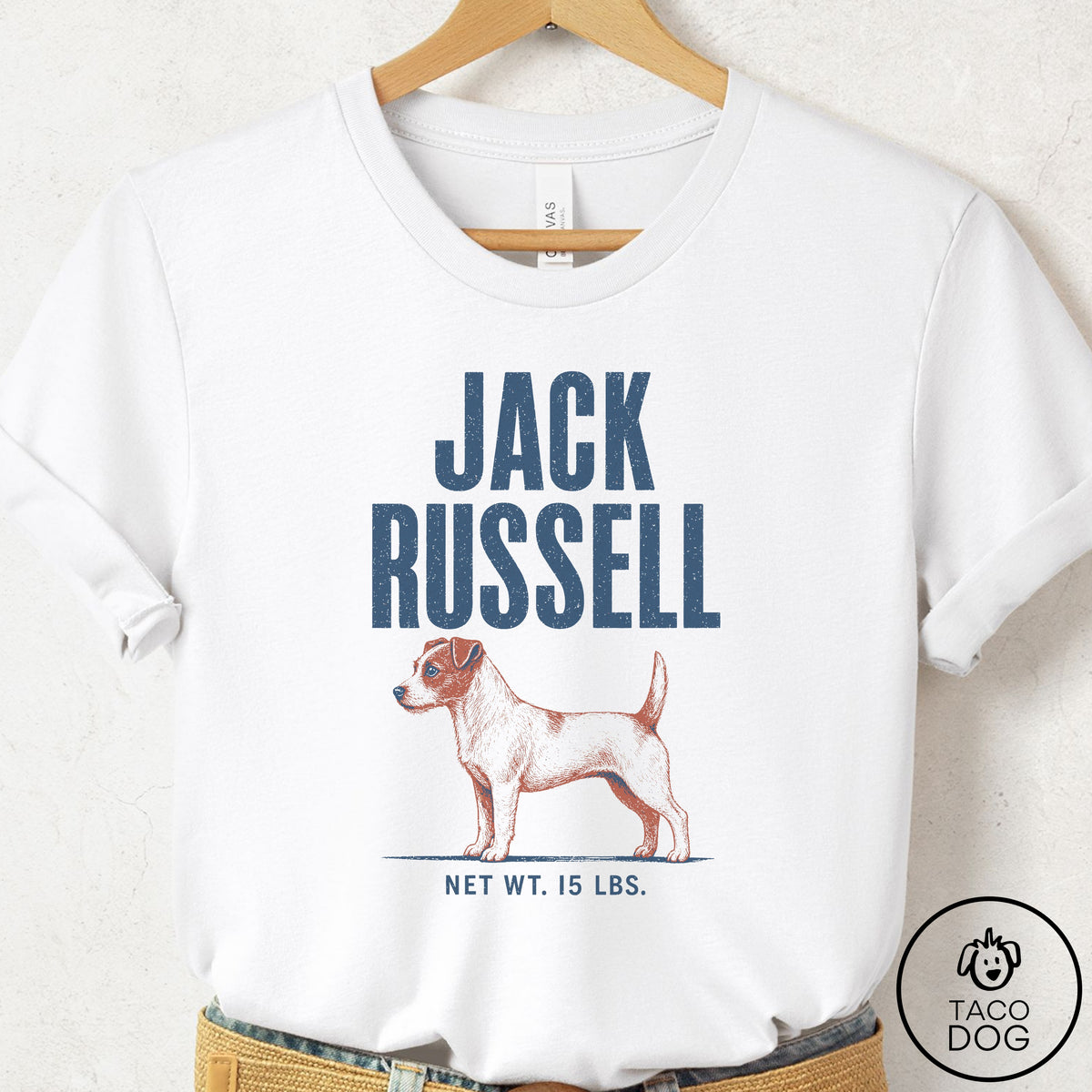 Jack Russell Feedsack T-Shirt White Taco-Dog