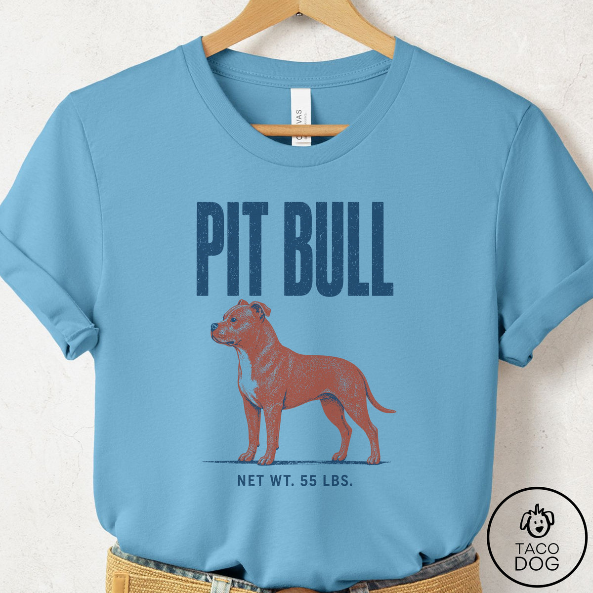 Pitbull Feedsack T-Shirt Ocean Blue Taco-Dog