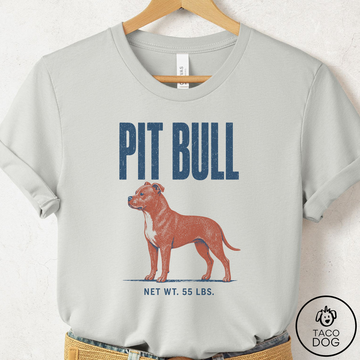 Pitbull Feedsack T-Shirt Silver Taco-Dog