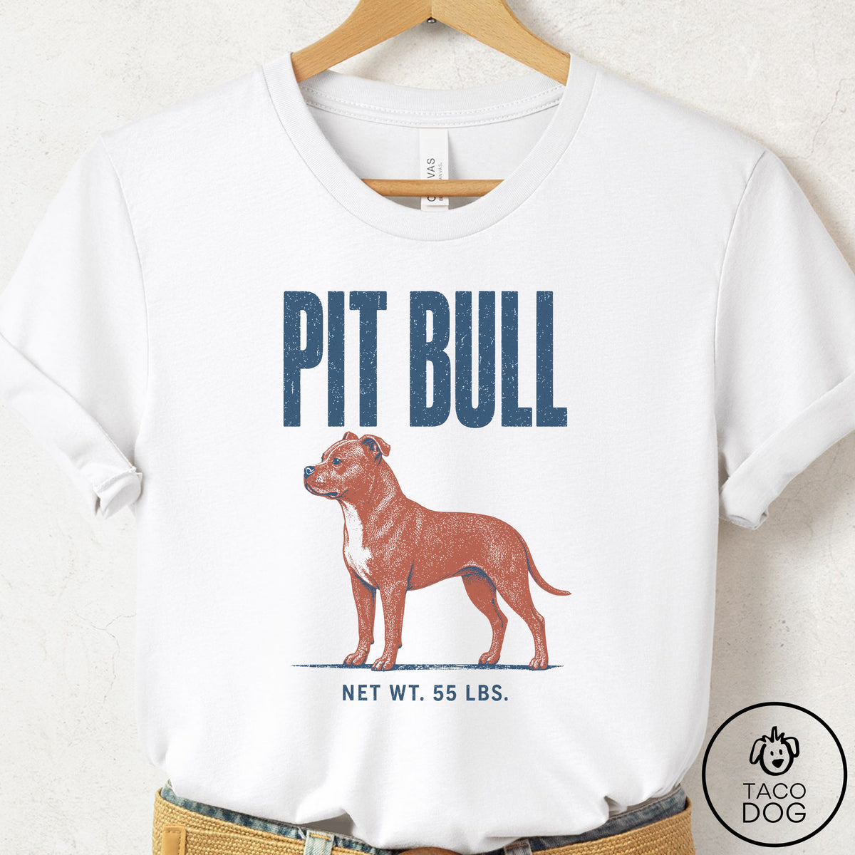 Pitbull Feedsack T-Shirt White Taco-Dog