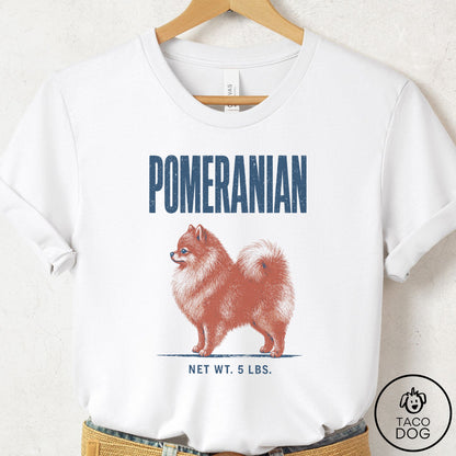 Pomeranian Feedsack T-Shirt White Taco-Dog